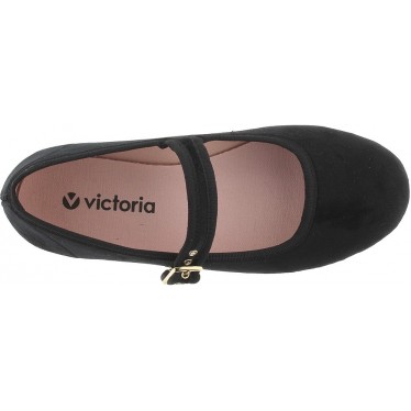 Ballerines Victoria 1080111 Gong-Fu Velvet pour femme NEGRO