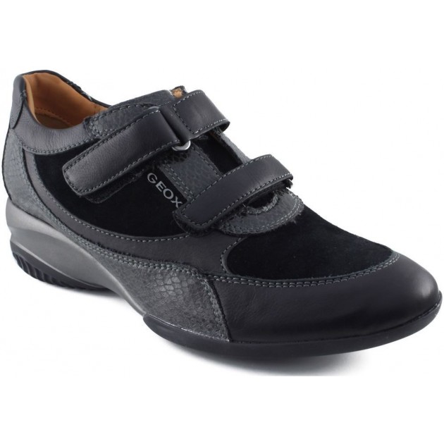 GEOX velcro sport féminin piton NEGRO