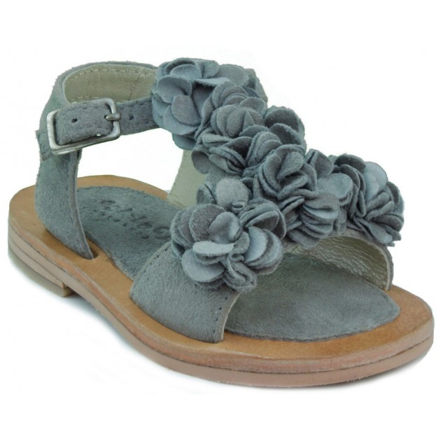 OCA APRP fleurs bébé sandale GRIS